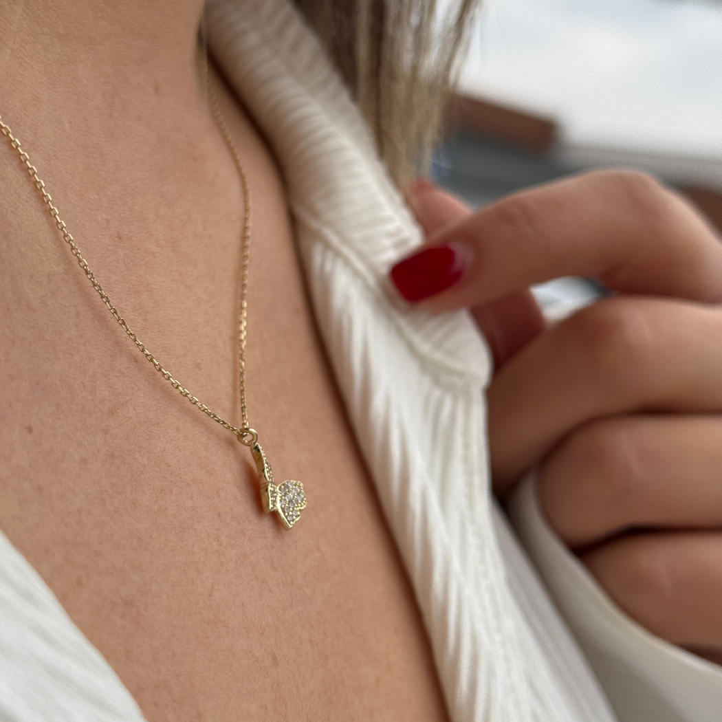 Schmetterling Kette - 585er Echtgold - Elina Gold