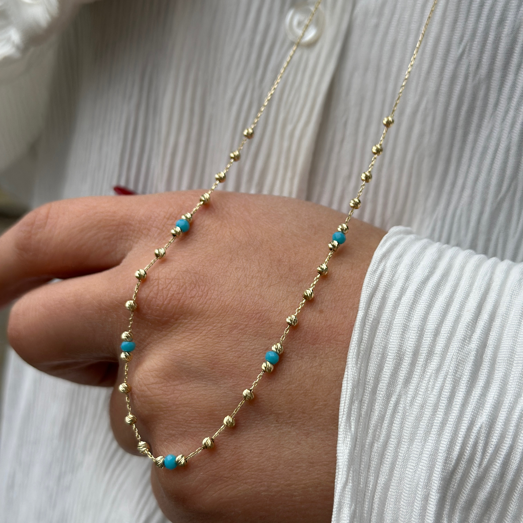 Ozean Kette Dorika - 585er Echtgold - Elina Gold