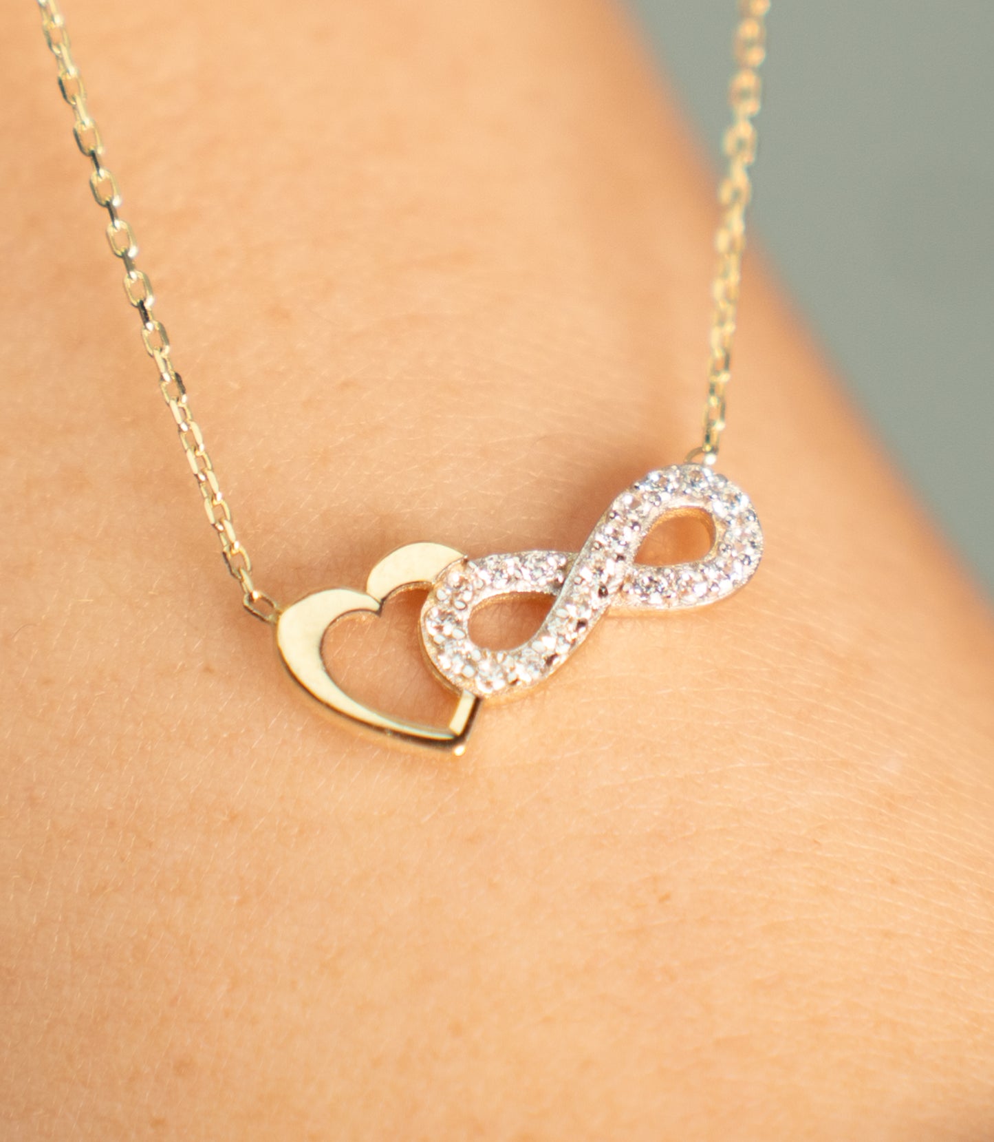 ''Infinity Herz''-Halskette - 585er Gold - Elina Gold