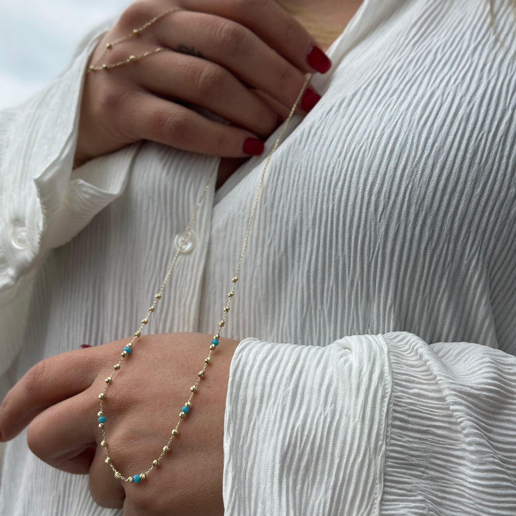 Ozean Kette Dorika - 585er Echtgold - Elina Gold
