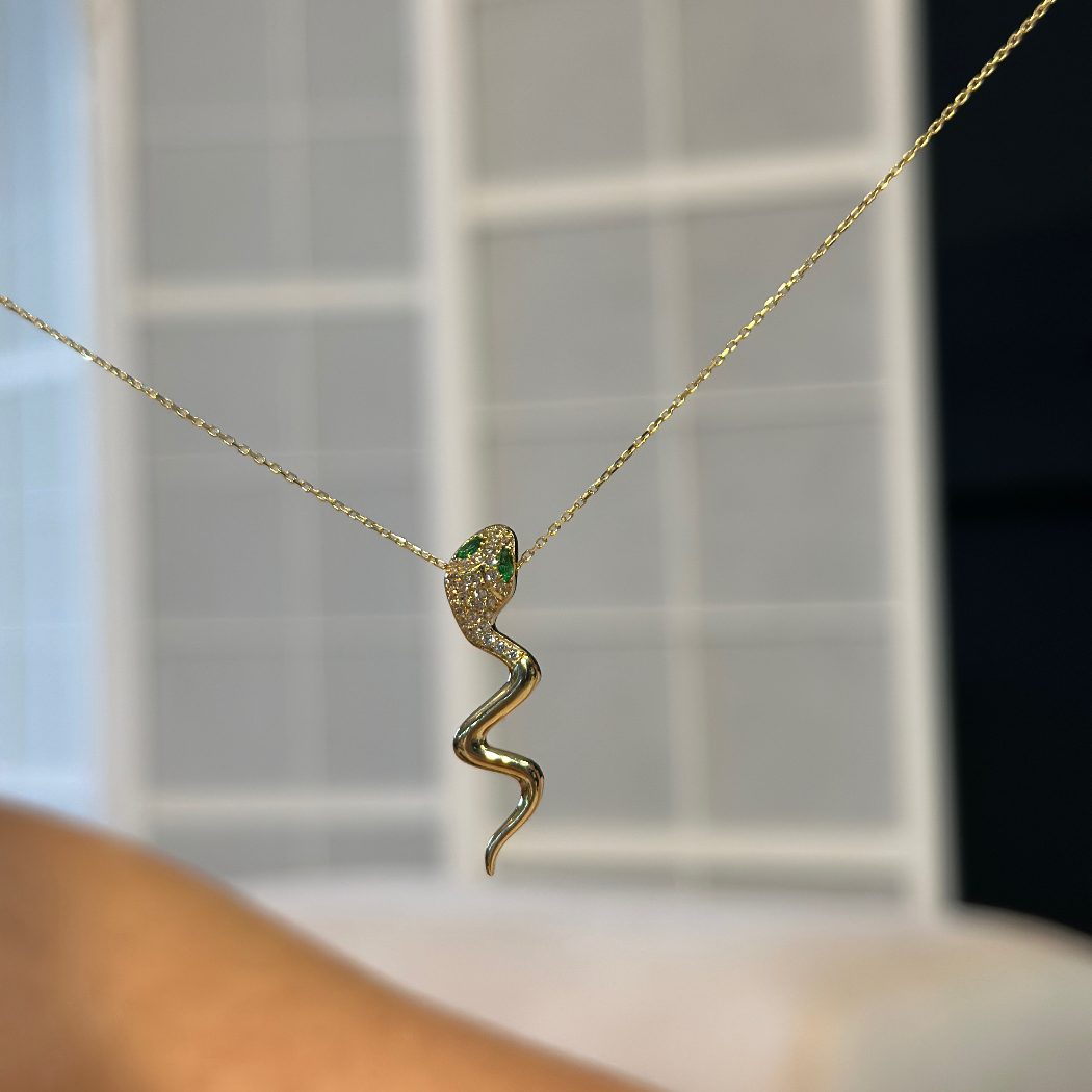 Schlangen Kette - 585er Echtgold - Elina Gold