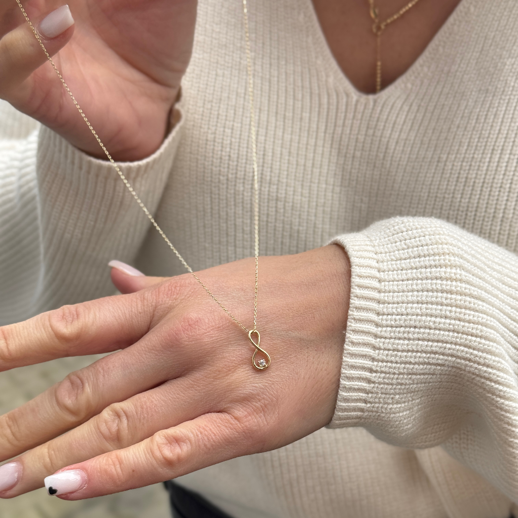 Infinity Unendlichkeits Kette - 585er Echtgold - Elina Gold