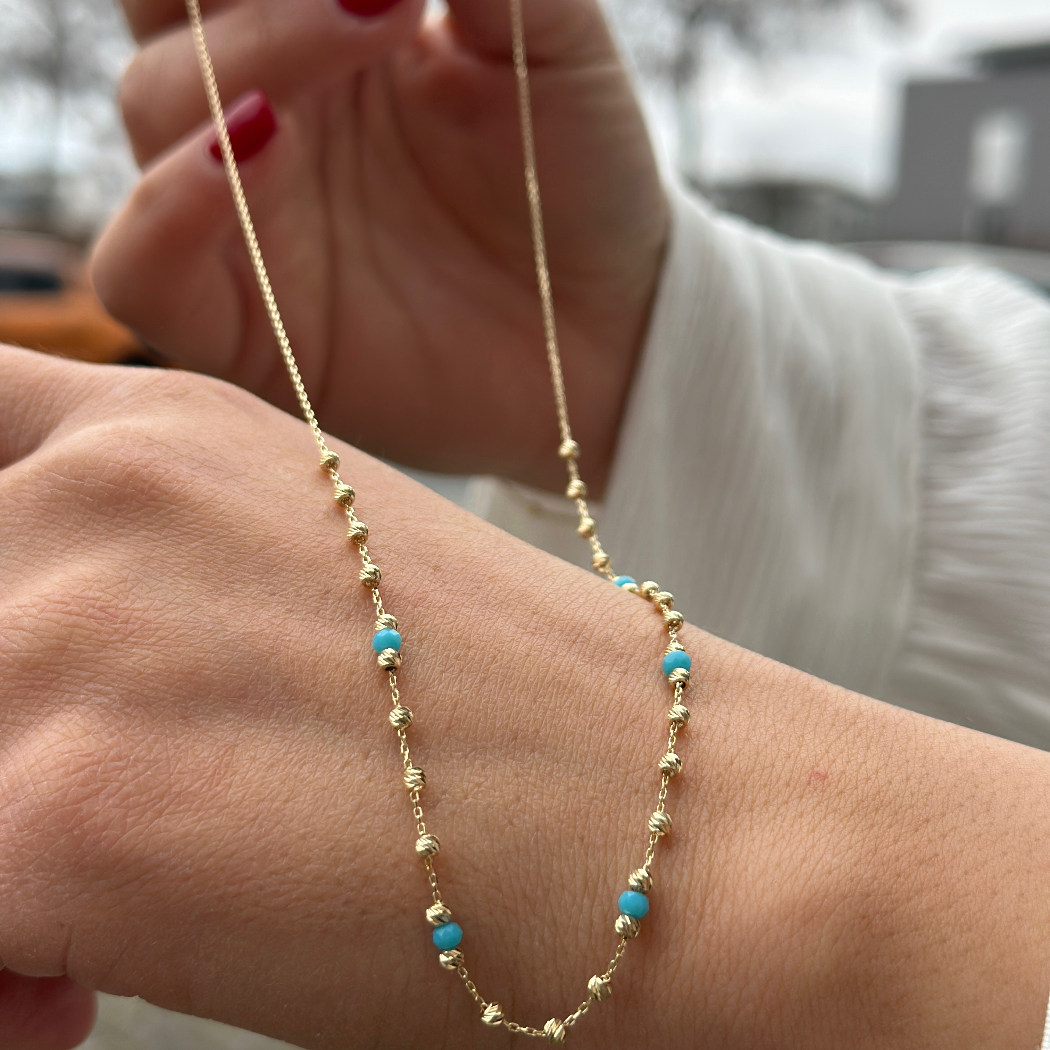 Ozean Kette Dorika - 585er Echtgold - Elina Gold