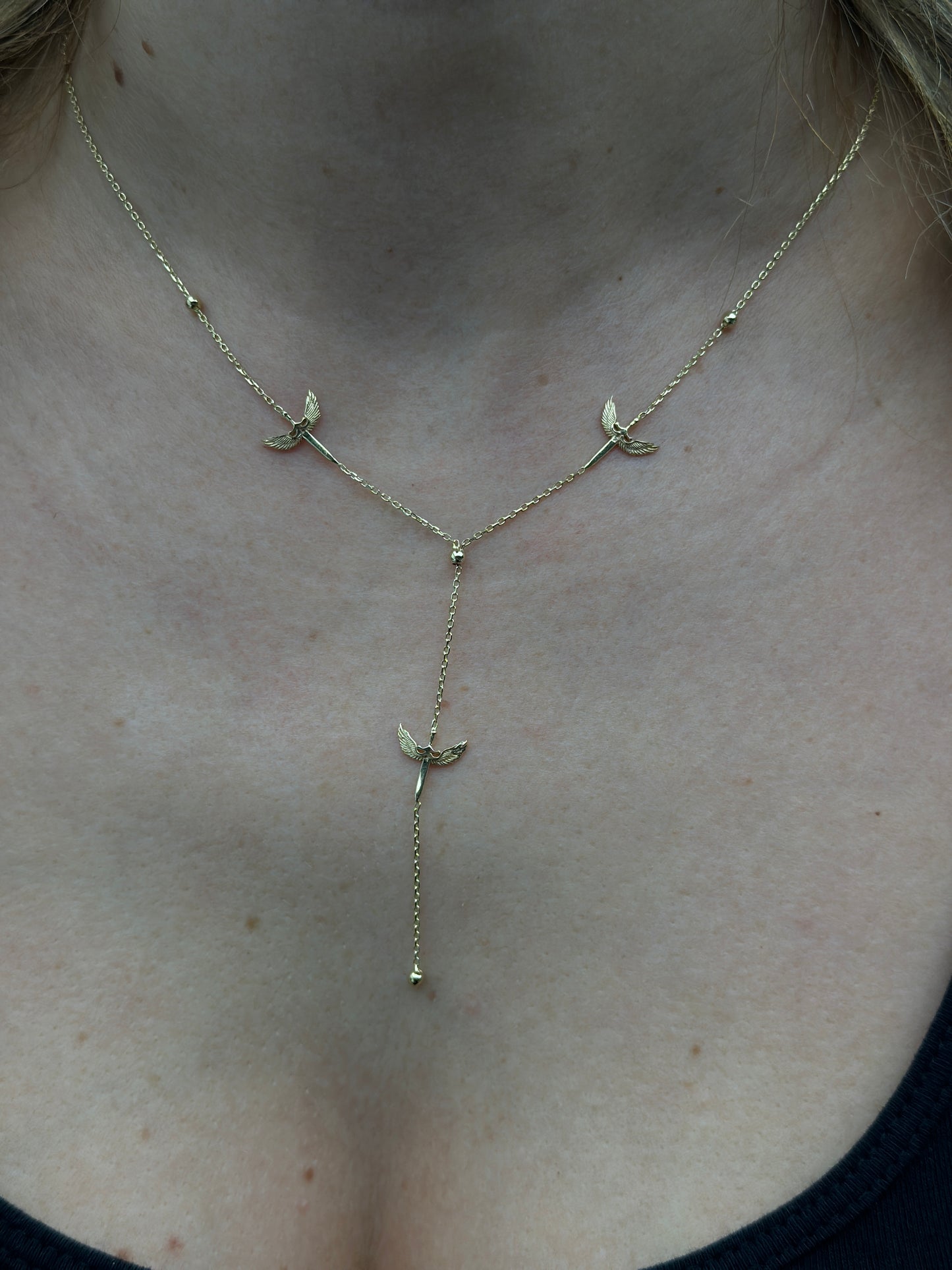 ''Goldener Mikail dreifach''-Kette - 585er Gold - Elina Gold