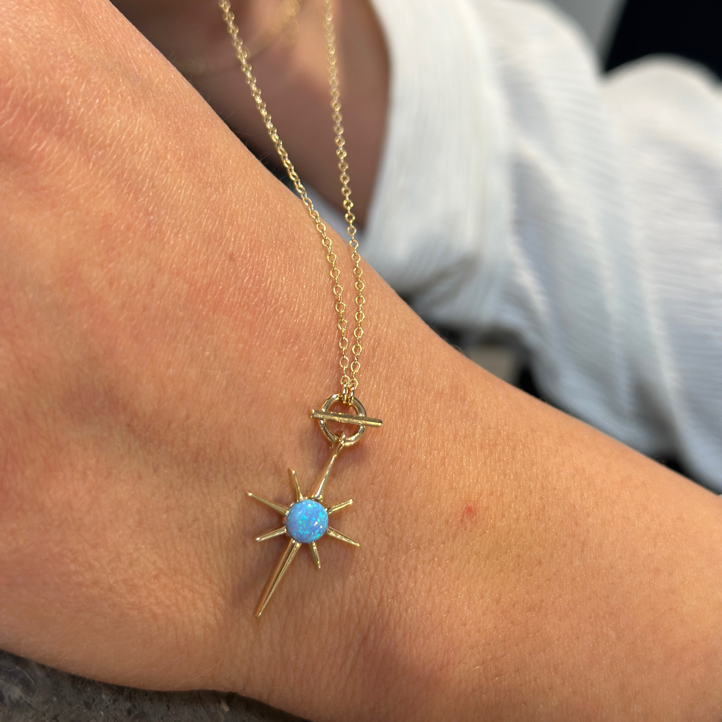 Polarstern Opalit - Kette - 585er Echtgold - Elina Gold