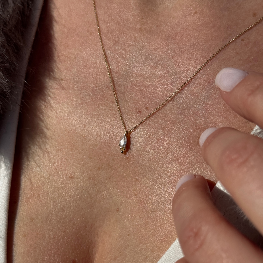 ''Tropfen Antik''-Halskette - 585er Gold - Elina Gold