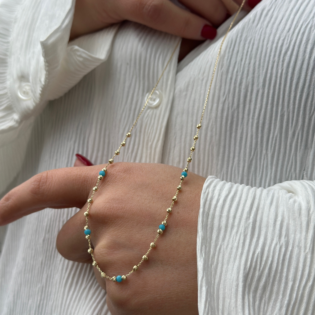 Ozean Kette Dorika - 585er Echtgold - Elina Gold
