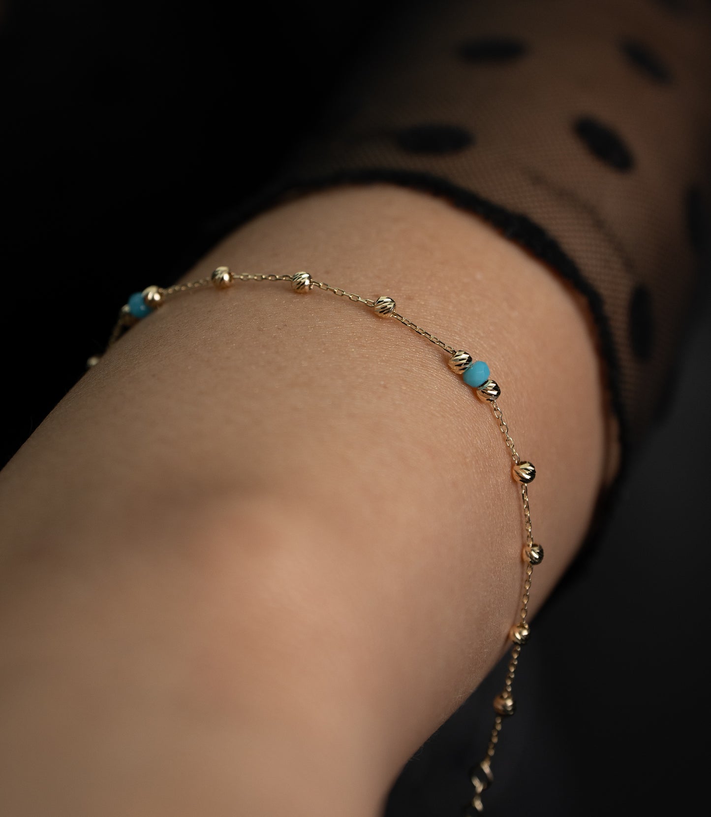 '' Dorika Türkis''-Armband - 585er Gold - Elina Gold