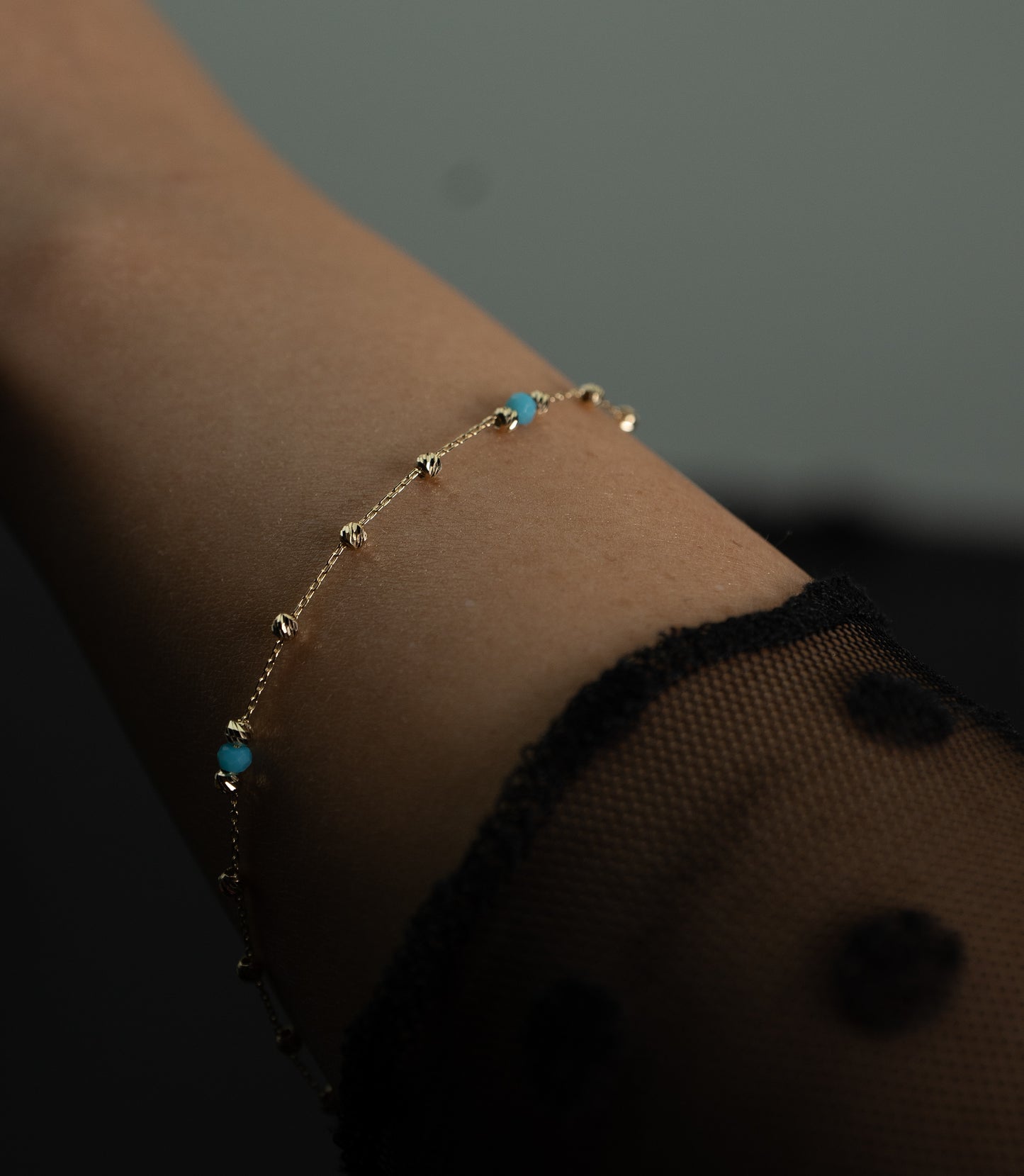 '' Dorika Türkis''-Armband - 585er Gold - Elina Gold