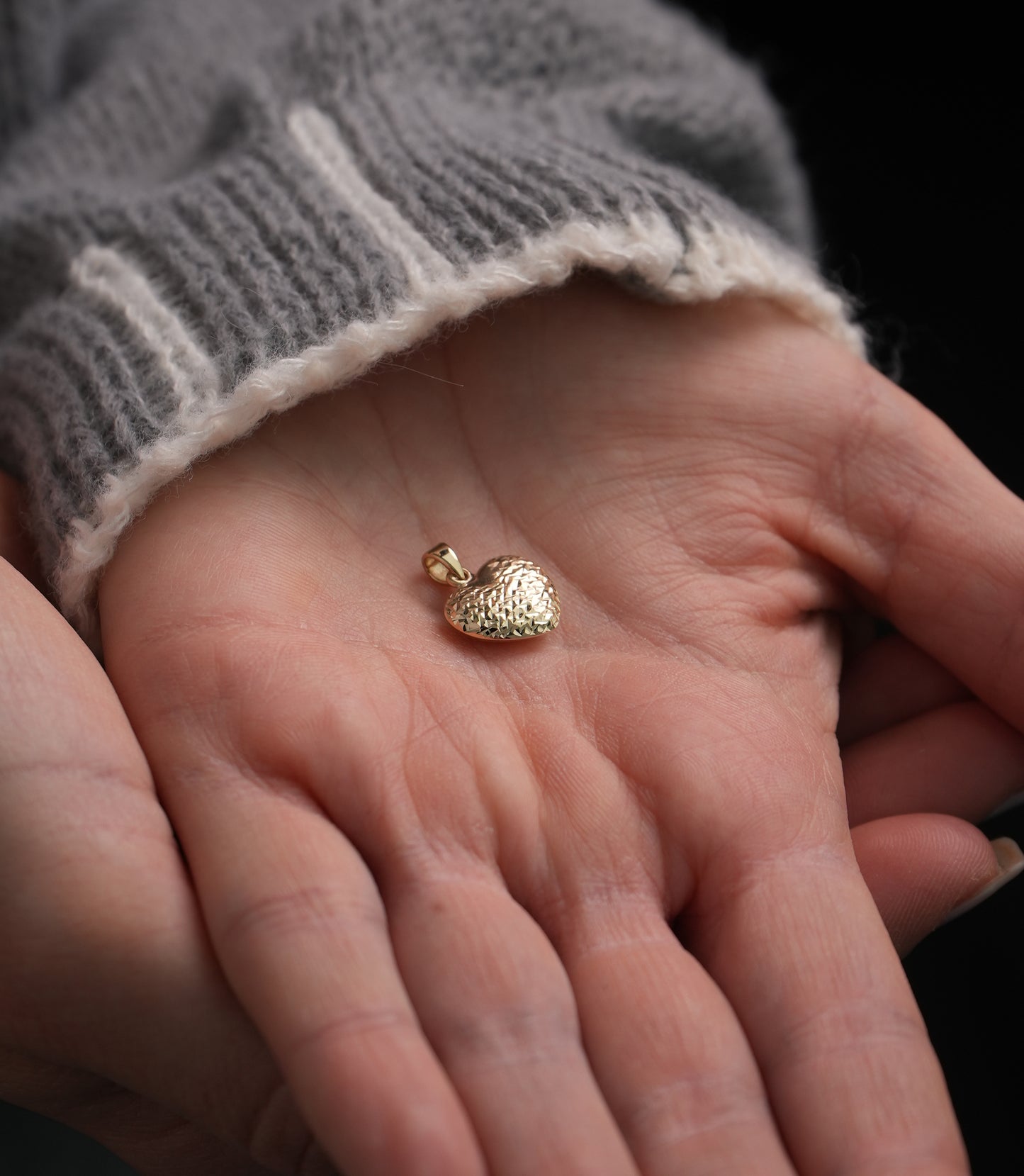 Halbdorika Herz Medium - Anhänger - 585er Gold - Elina Gold