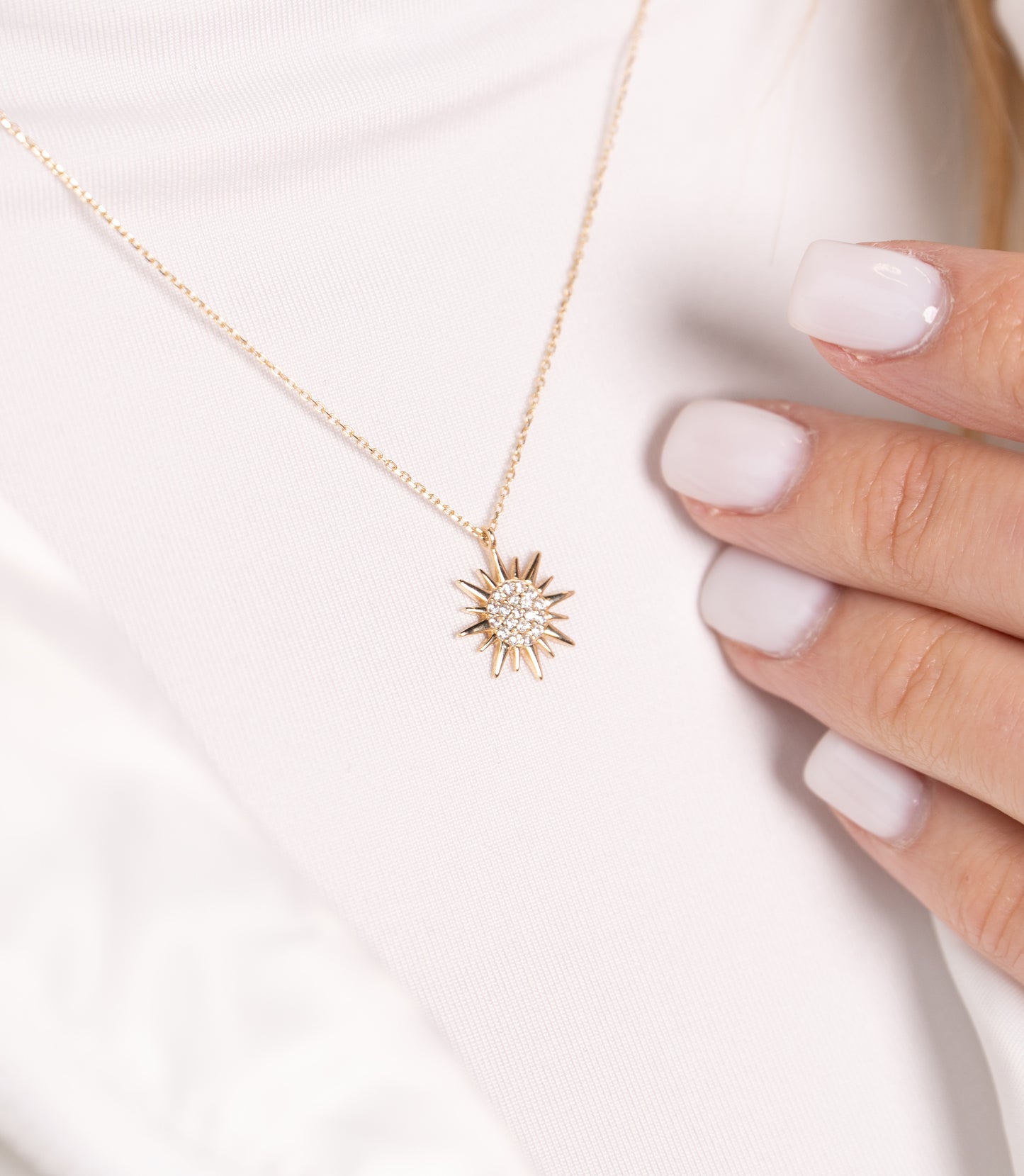 ''Sonne Glitzer''-Kette - 585er Gold - Elina Gold