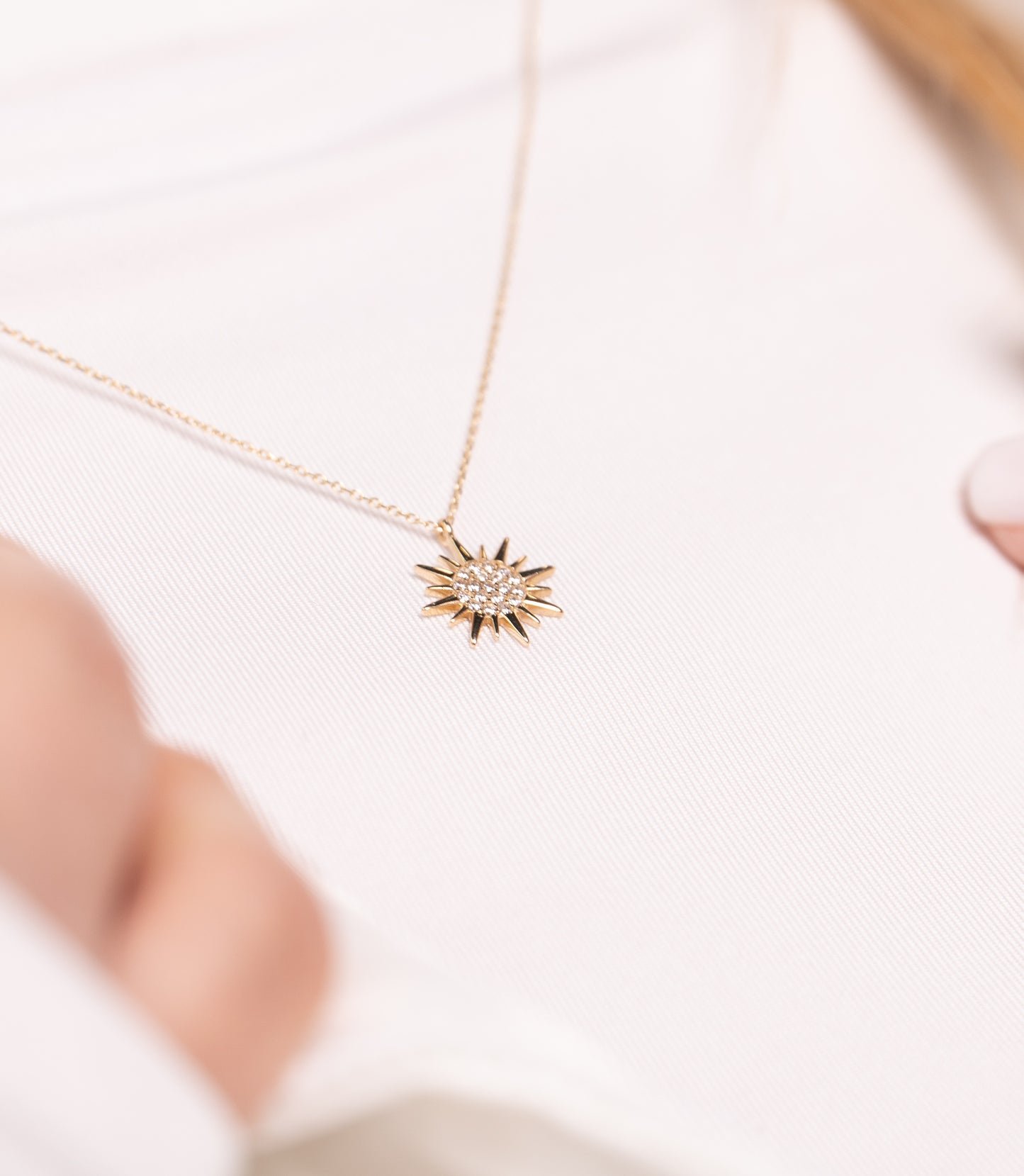 ''Sonne Glitzer''-Kette - 585er Gold - Elina Gold