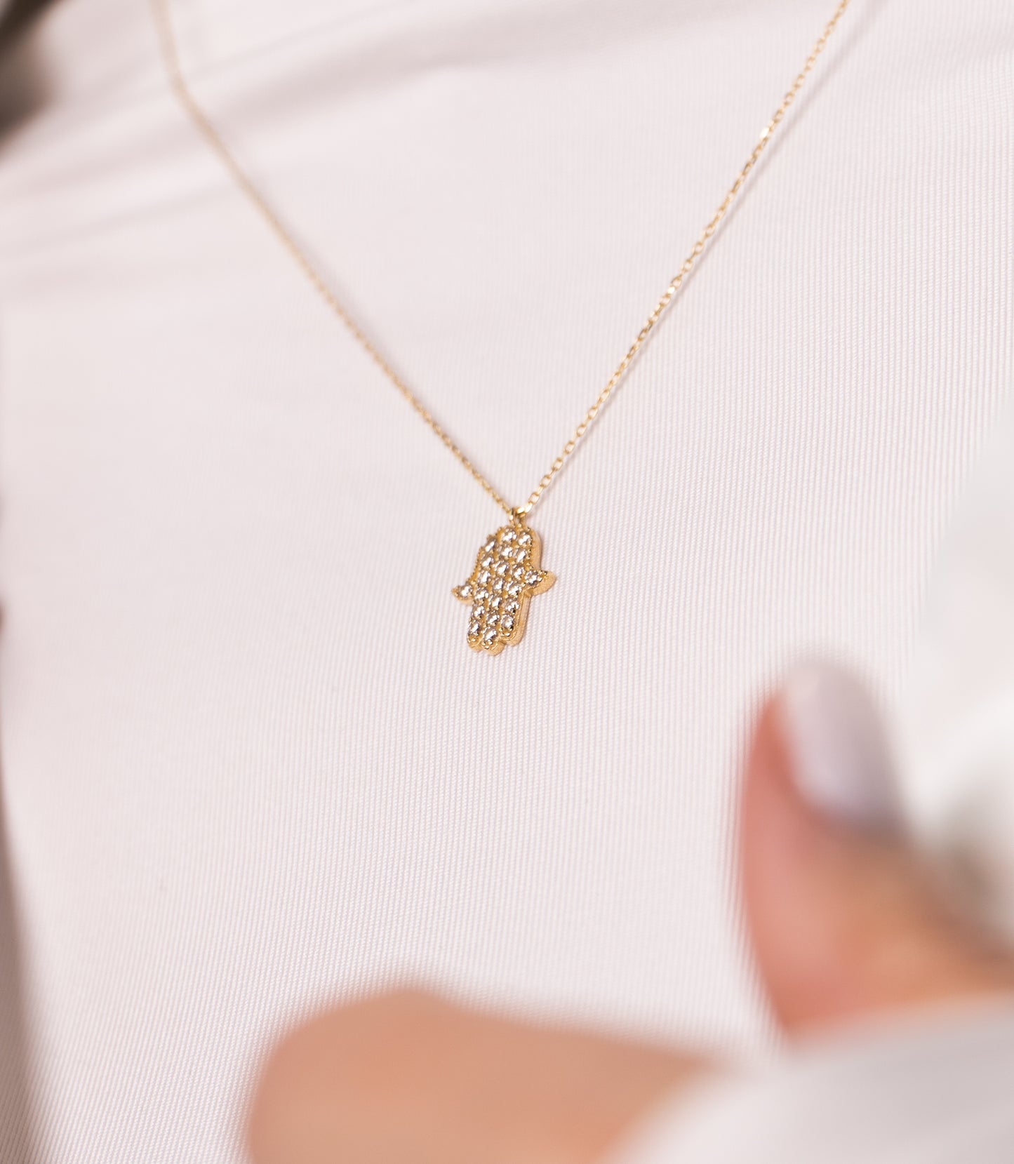 ''Fatimas Hand''-Kette - 585er Gold - Elina Gold
