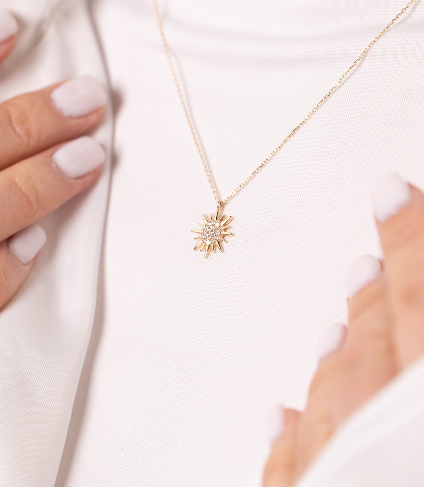 ''Sonne Glitzer''-Kette - 585er Gold - Elina Gold