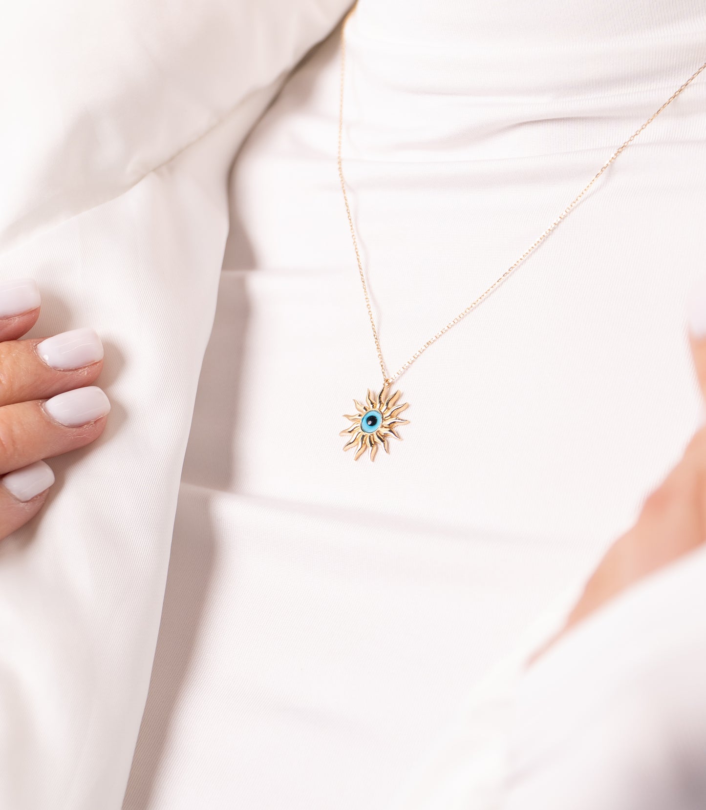 ''Nazar Sonne''-Kette - 585er Gold - Elina Gold