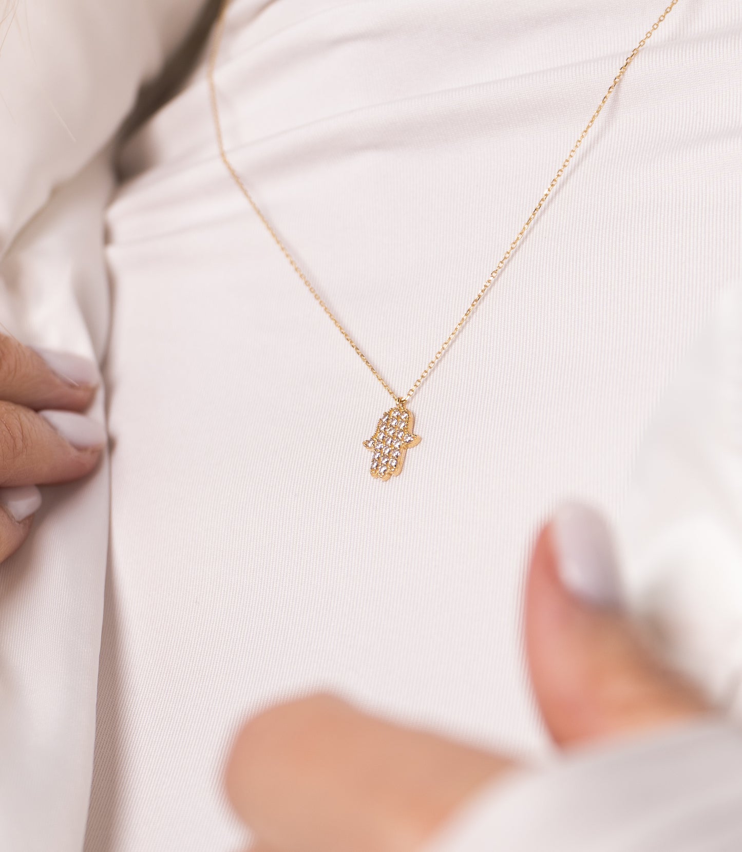 ''Fatimas Hand''-Kette - 585er Gold - Elina Gold