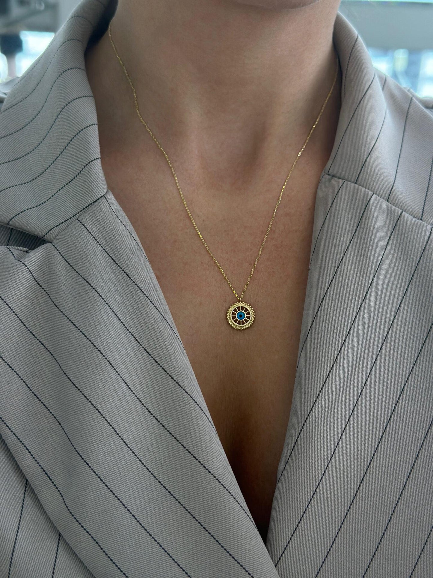 ''Vintage Nazar''-Kette - 585er Gold - Elina Gold