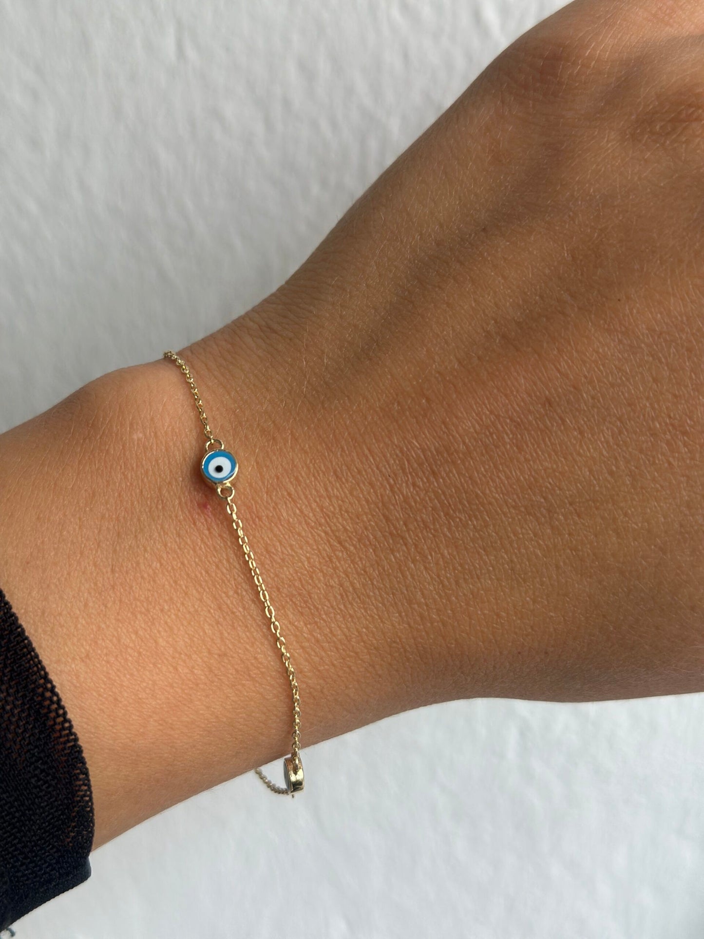 Nazar Triple hellblau-Armband - 585er Gold - Elina Gold