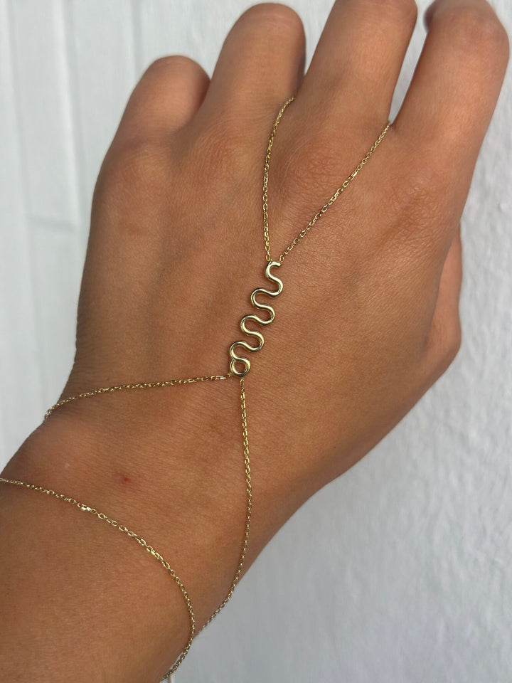 Schlange Handkette – 585er Gold