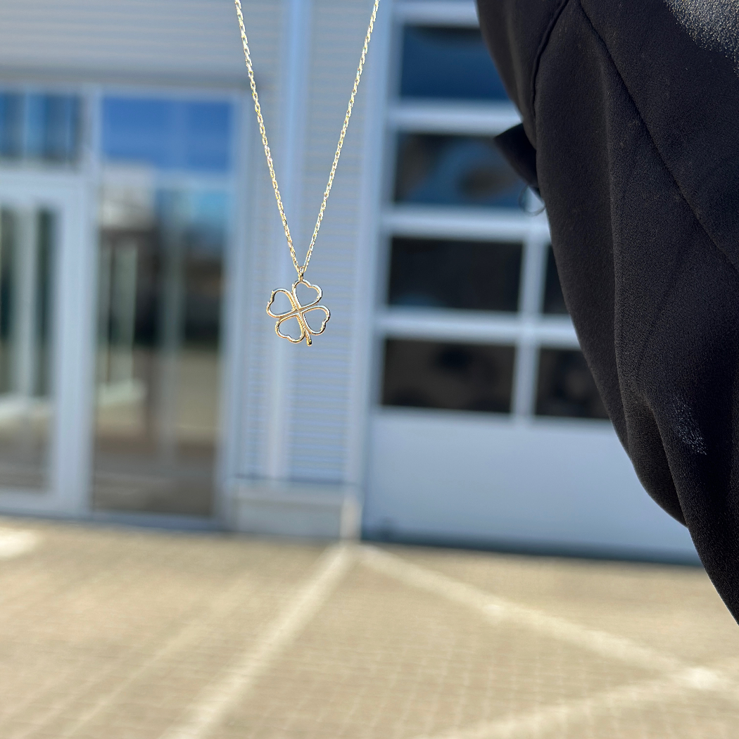 Kleeblatt Halskette – 585er Gold