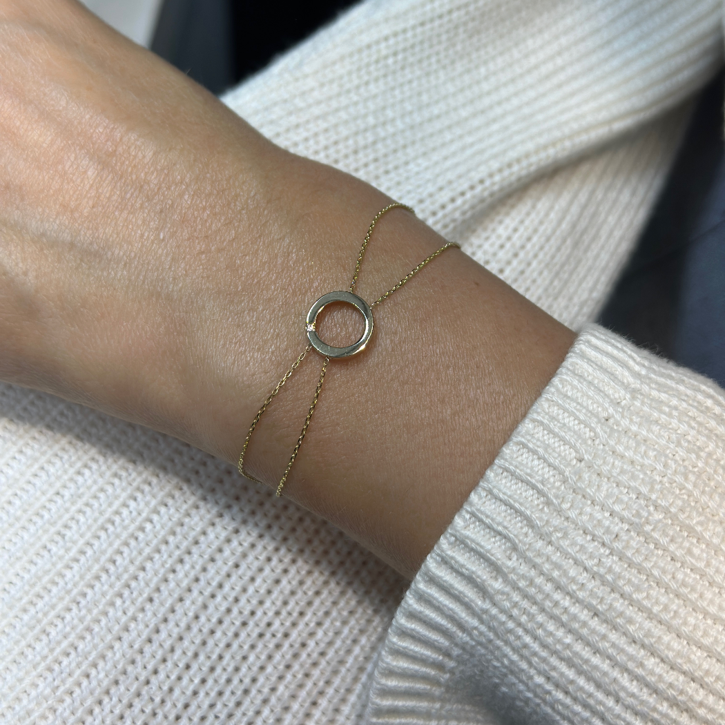 Kreis Eleganz Armband – 585er Gold