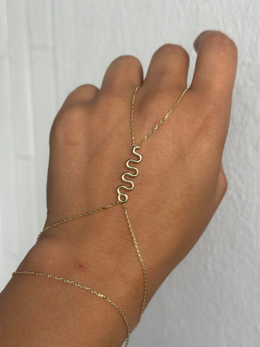 Schlange-Handkette-585er Gold - Elinagold