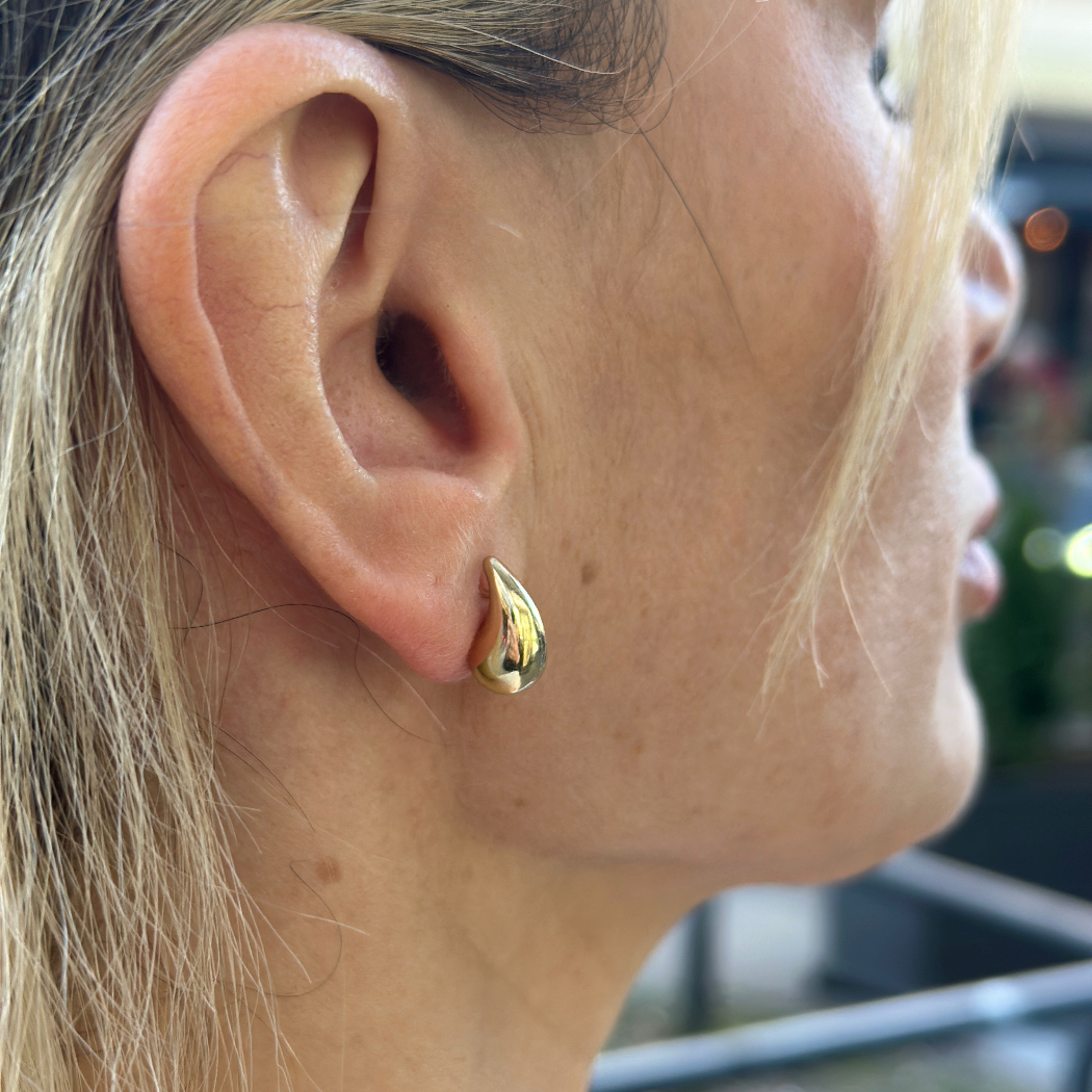 Tropfen Small Stecker Ohrringe – 585er Gold