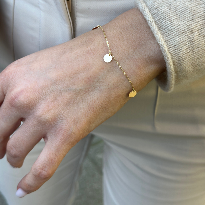 Hängende Platten Armband – 585er Gold