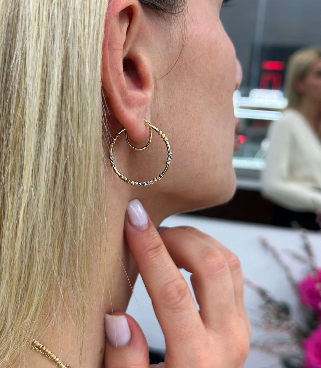 Tricolor Creolen – 585er Gold