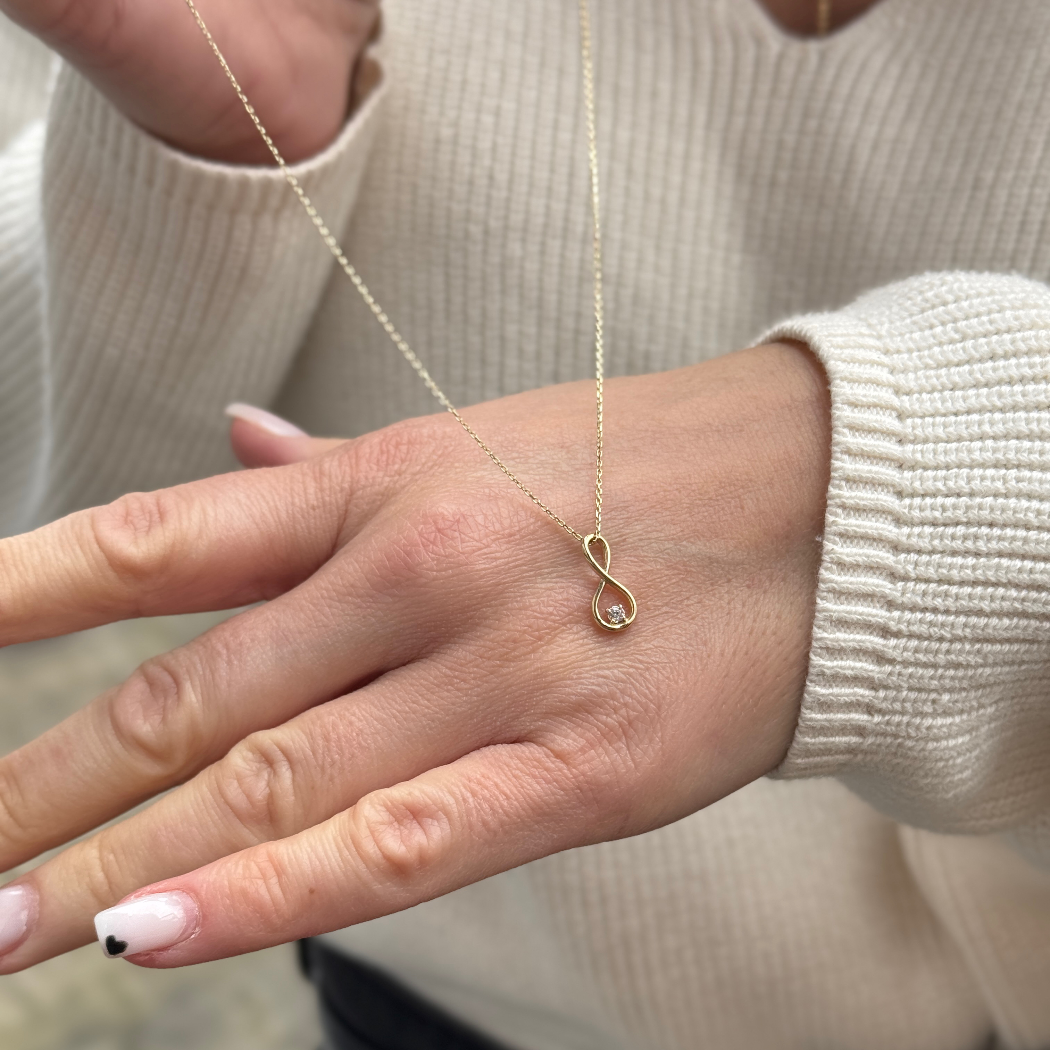 Infinity Unendlichkeits Kette - 585er Echtgold - Elina Gold