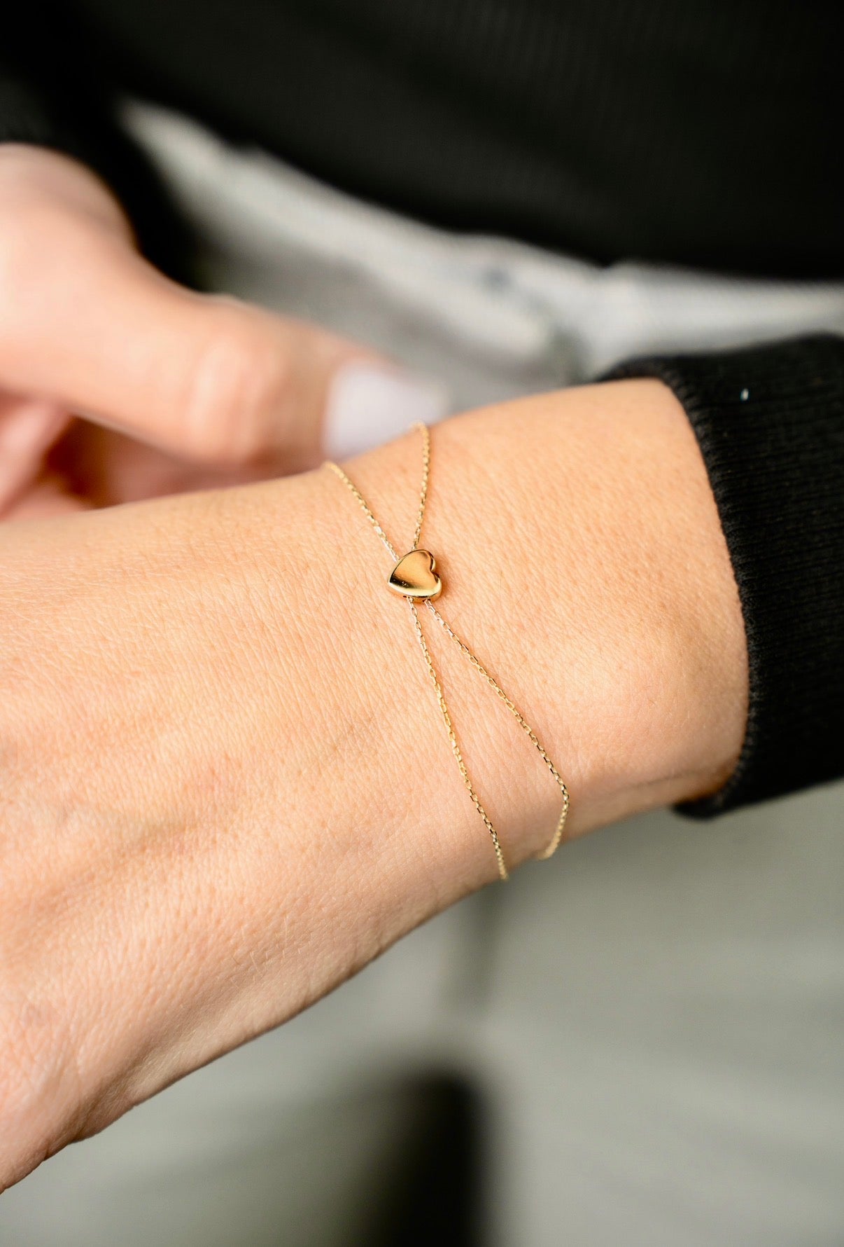 Elina Herz – Zartes Echtgold-Armband mit Herzanhänger - Elinagold