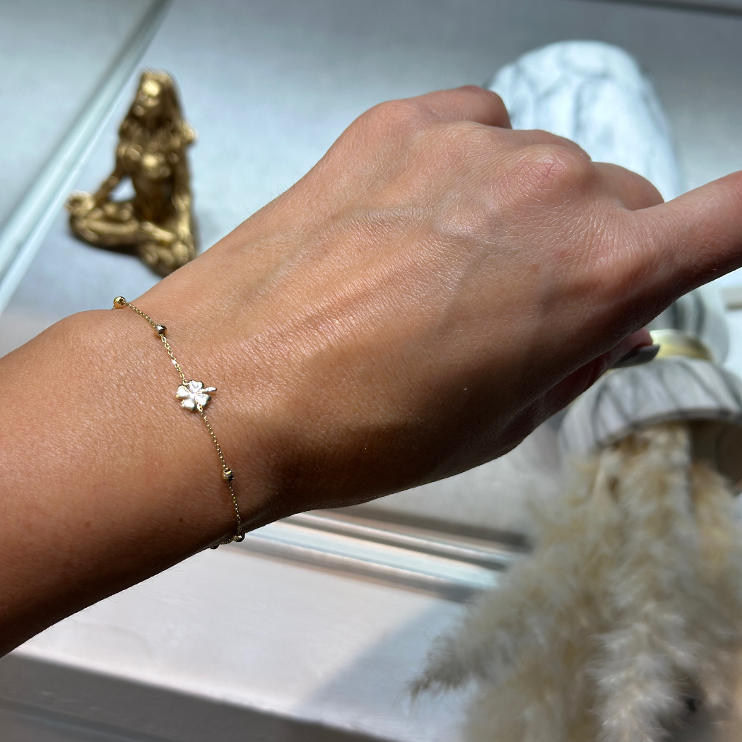 Dorika Kleeblatt Armband – 585er Gold