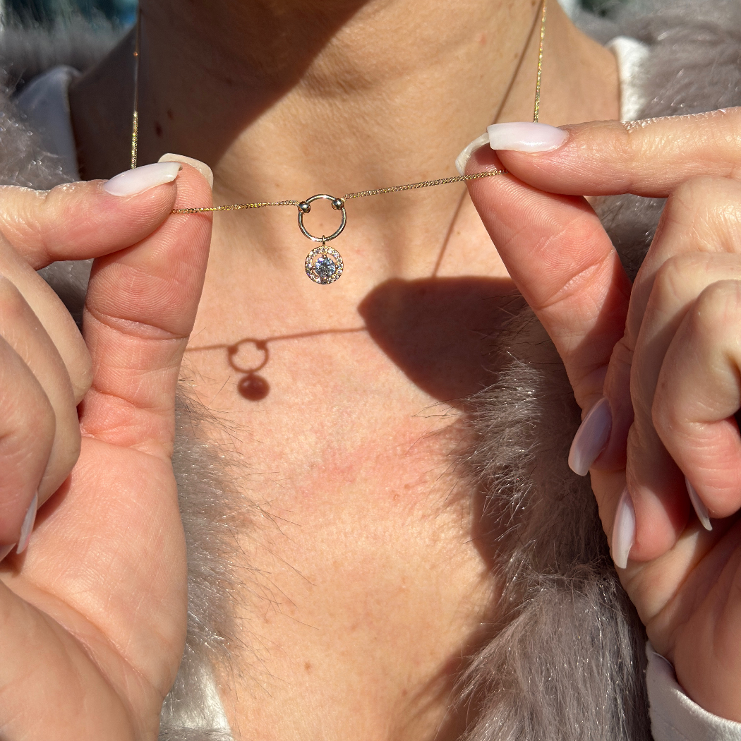 Glitzer Kreis Halskette