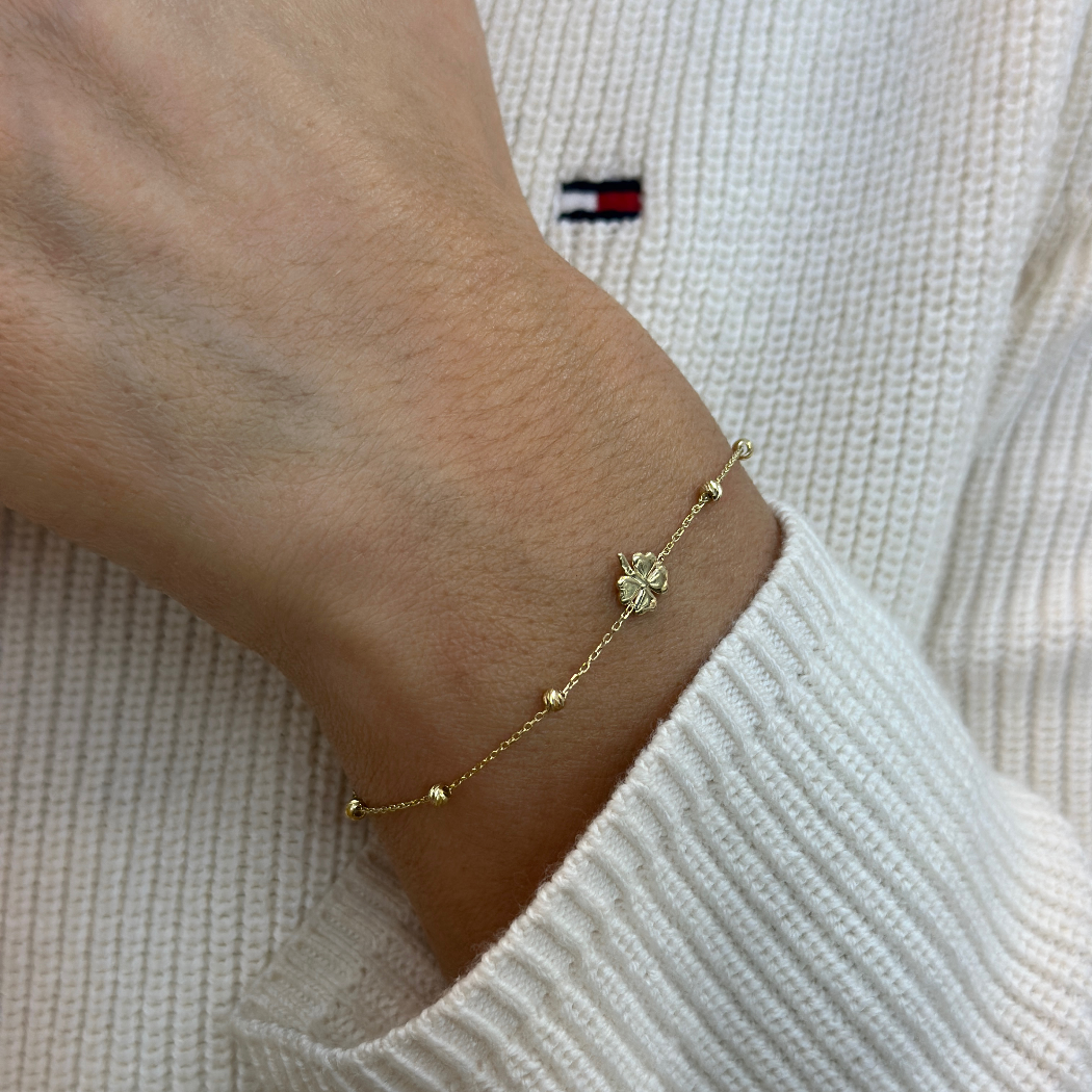 Dorika Kleeblatt Armband – 585er Gold