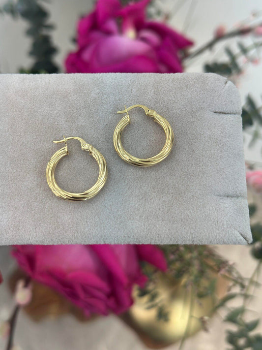 “Klassische Creolen“-Ohrring – 585 Gold – Elinagold