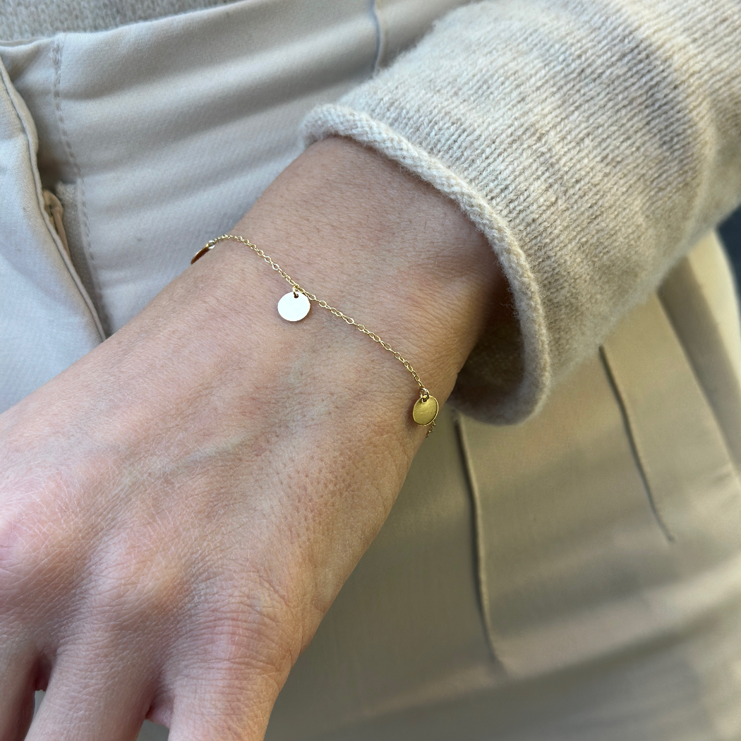 Hängende Platten Armband – 585er Gold
