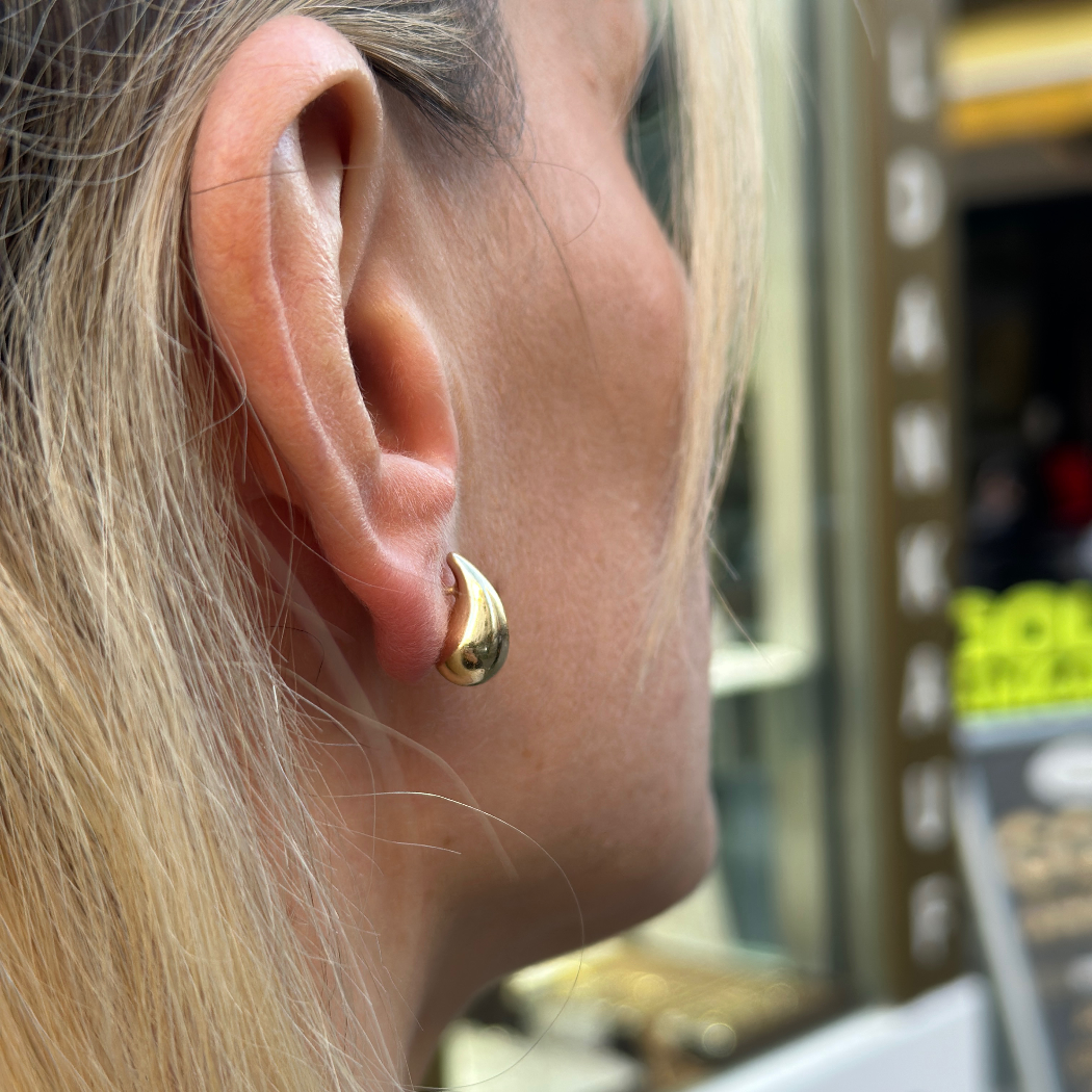Tropfen Small Stecker Ohrringe – 585er Gold