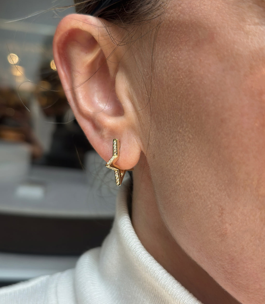 Stern Creolen – 585er Gold