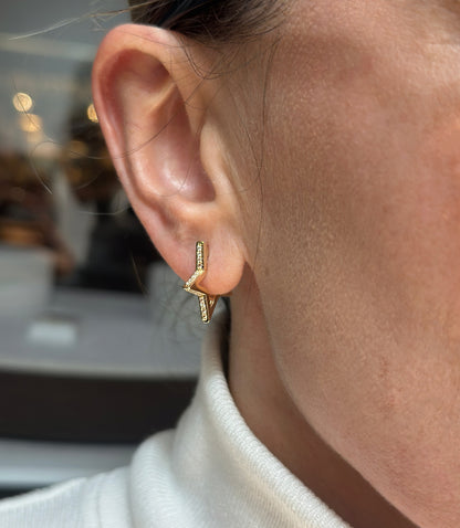 Stern Creolen - Ohrringe - 585er Gold- Elinagold