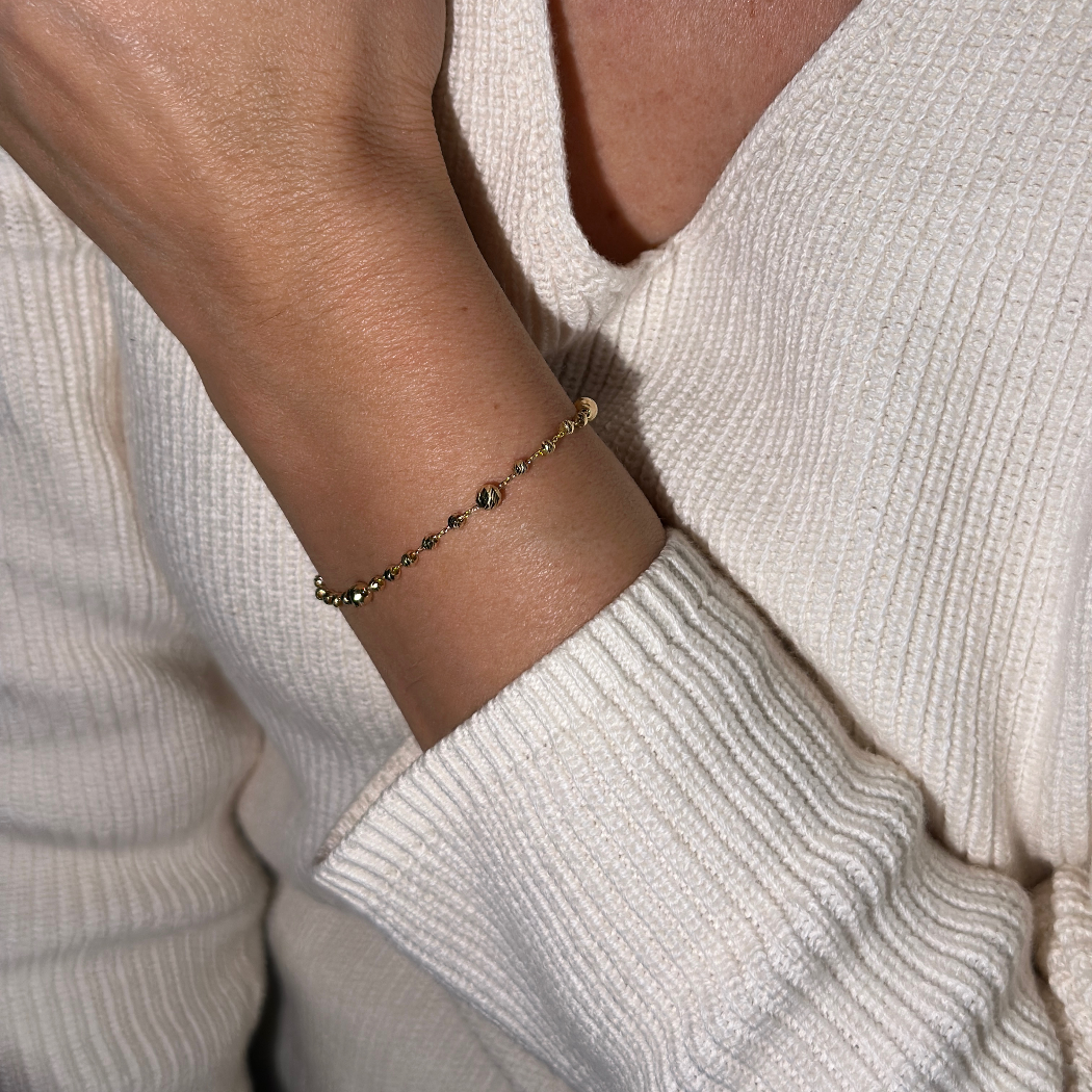 Dorika Kugeln Armband – 585er Gold – Elina Gold
