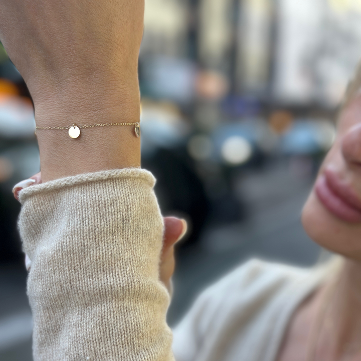 Hängende Platten Armband – 585er Gold