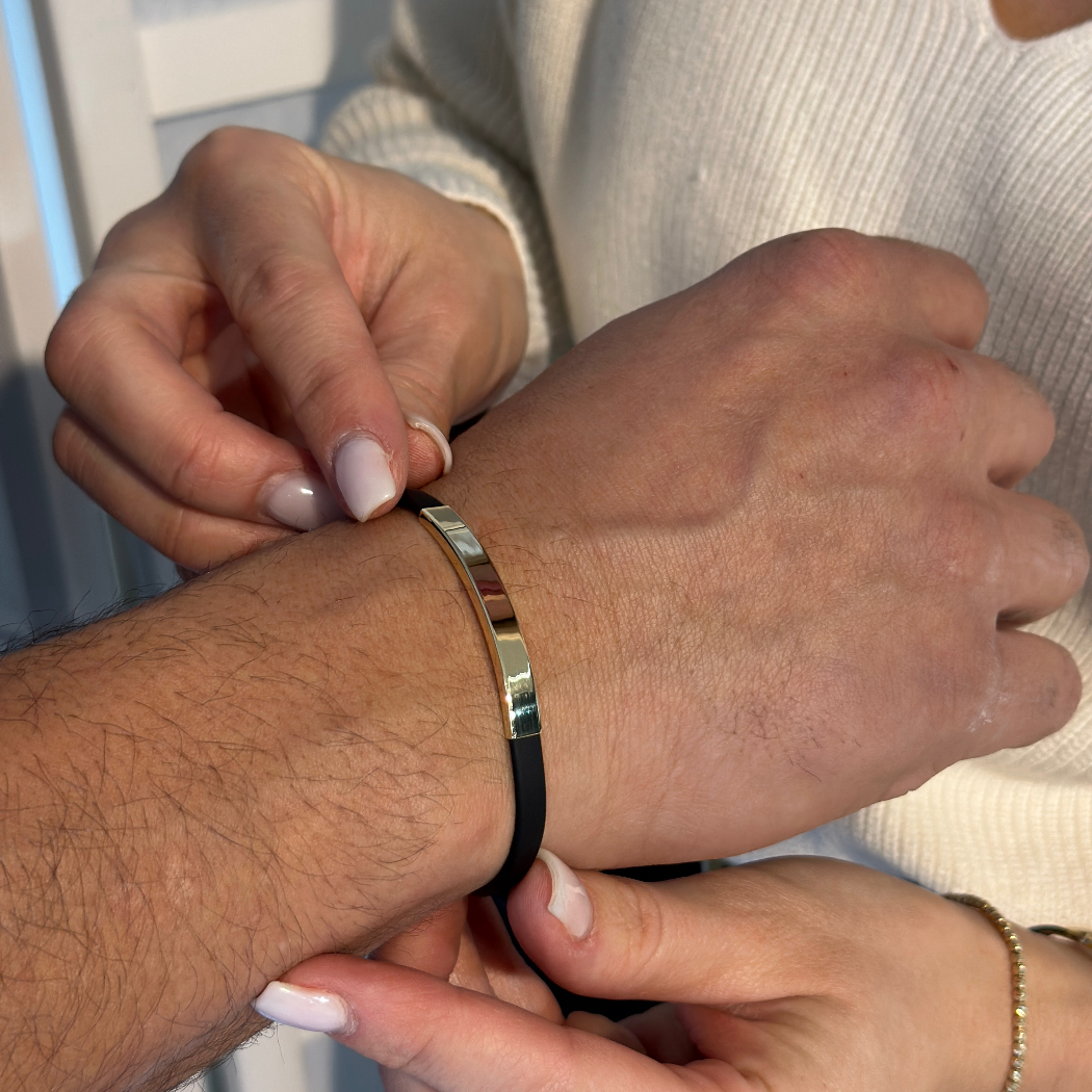 Black & Gold Herrenarmband – 585er Gold
