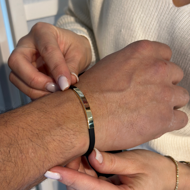 Black & Gold Herrenarmband – 585er Gold