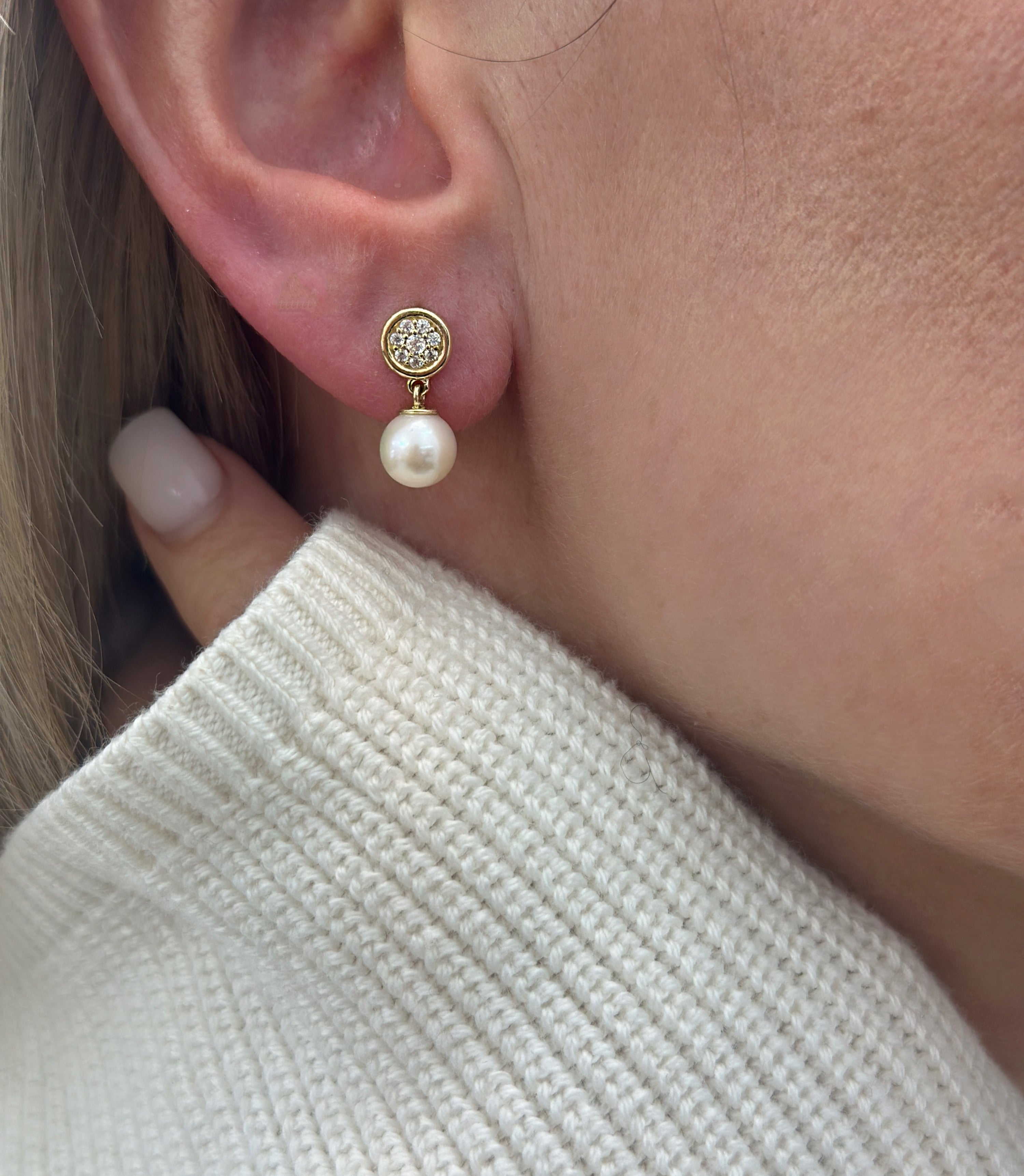 Süßwasserperlen Ohrringe mit Zirkonia