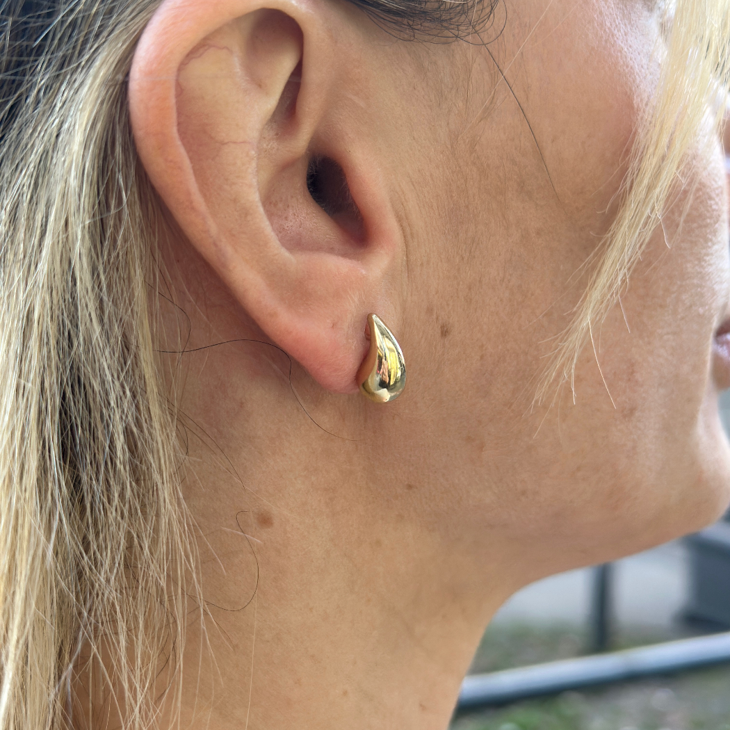 Tropfen Small Stecker Ohrringe – 585er Gold