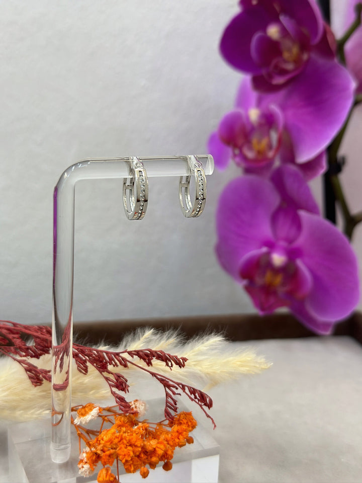 White Stone Ohrringe – 585er Gold