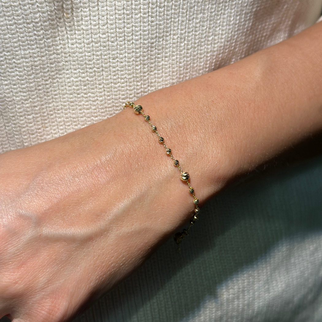 Dorika Kugeln Armband – 585er Gold – Elina Gold
