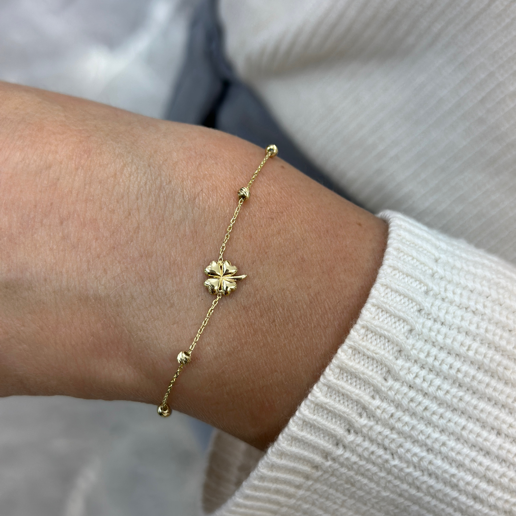 Dorika Kleeblatt Armband – 585er Gold
