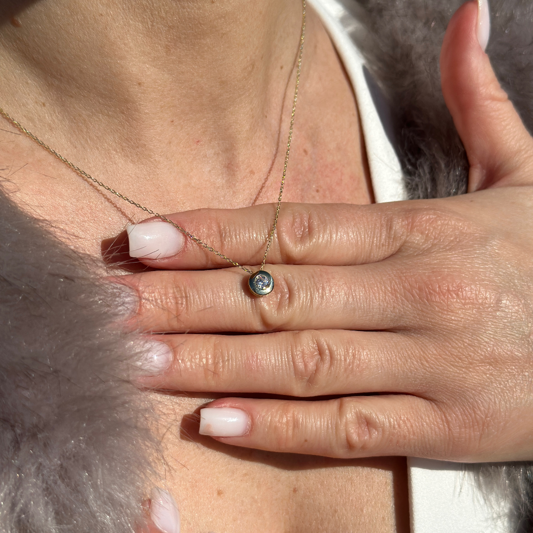 Solitär Rund Halskette