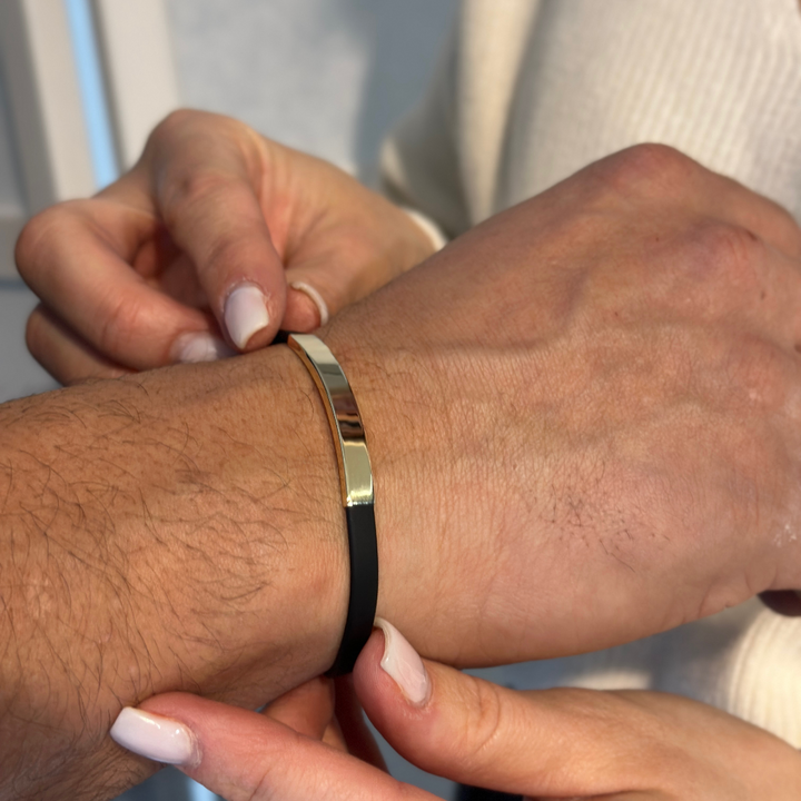 Black & Gold Herrenarmband – 585er Gold